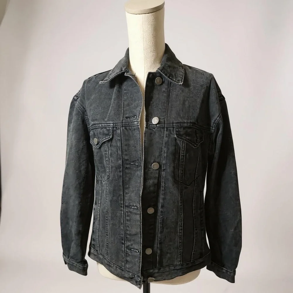 ASOS | Mauritius EUC Oversized Black Acid Wash Denim Jacket (Size US 4-6) - Picture 8 of 13